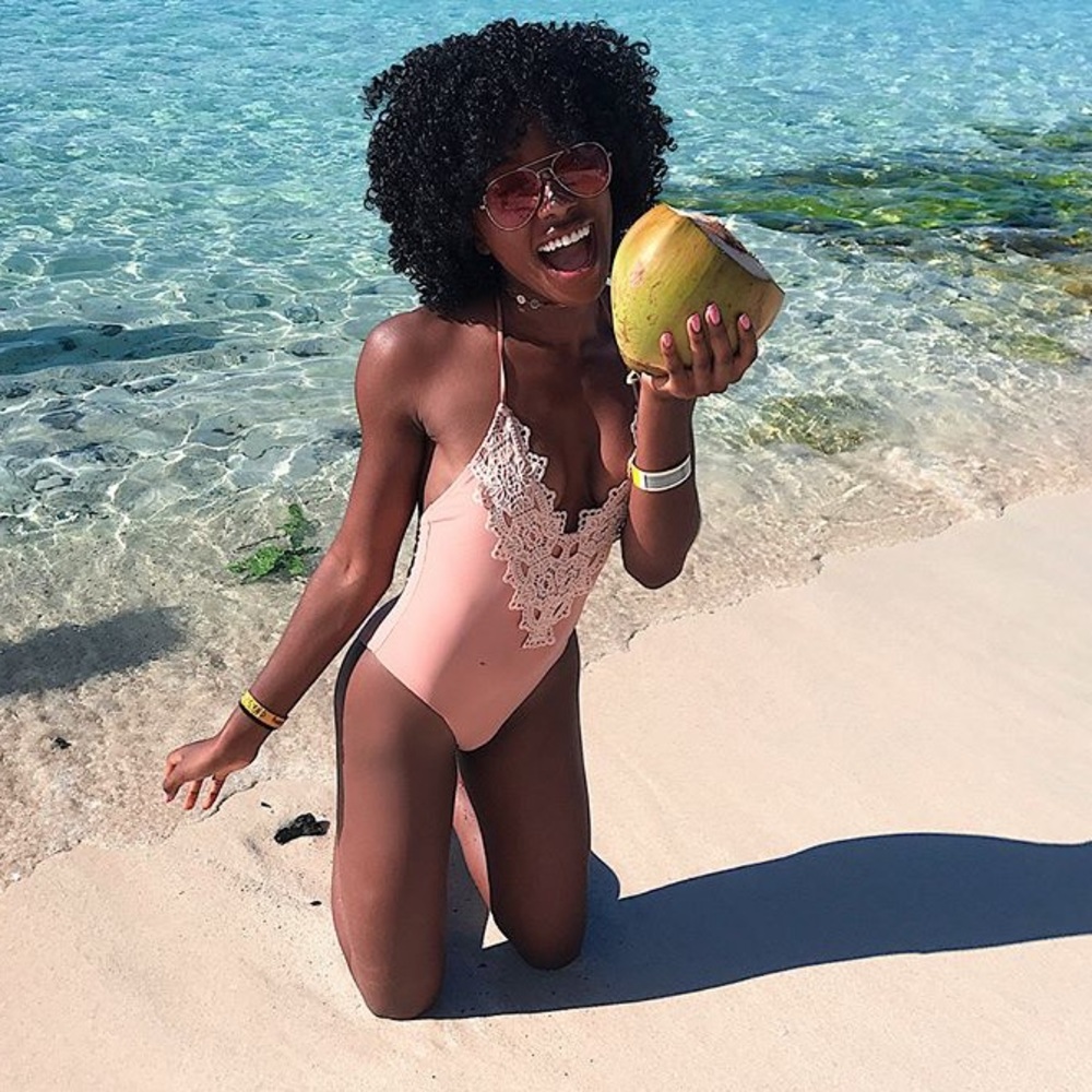 Pink swimsuit one piece